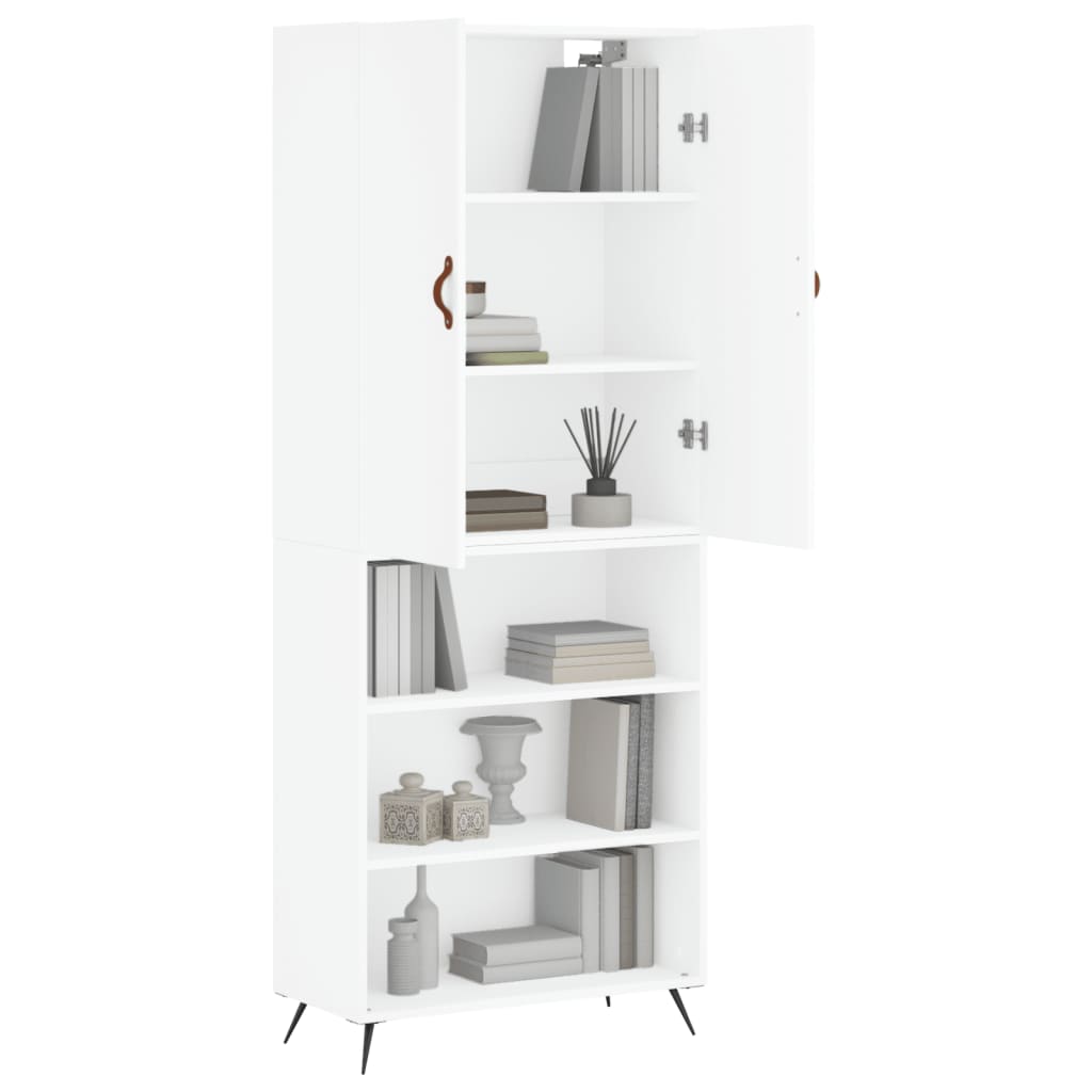 Highboard White 69,5x34x180 cm Engineered Wood