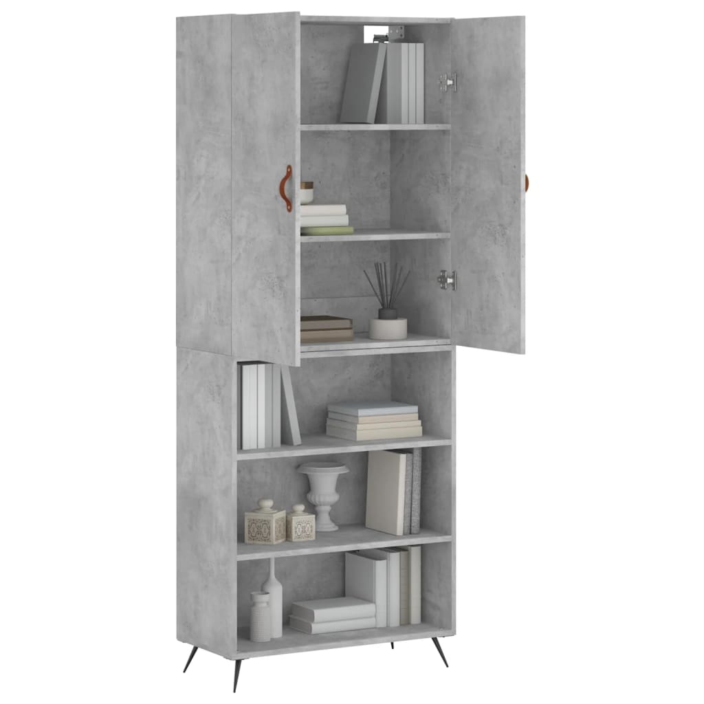 Highboard Concrete Grey 69,5x34x180 cm Engineered Wood