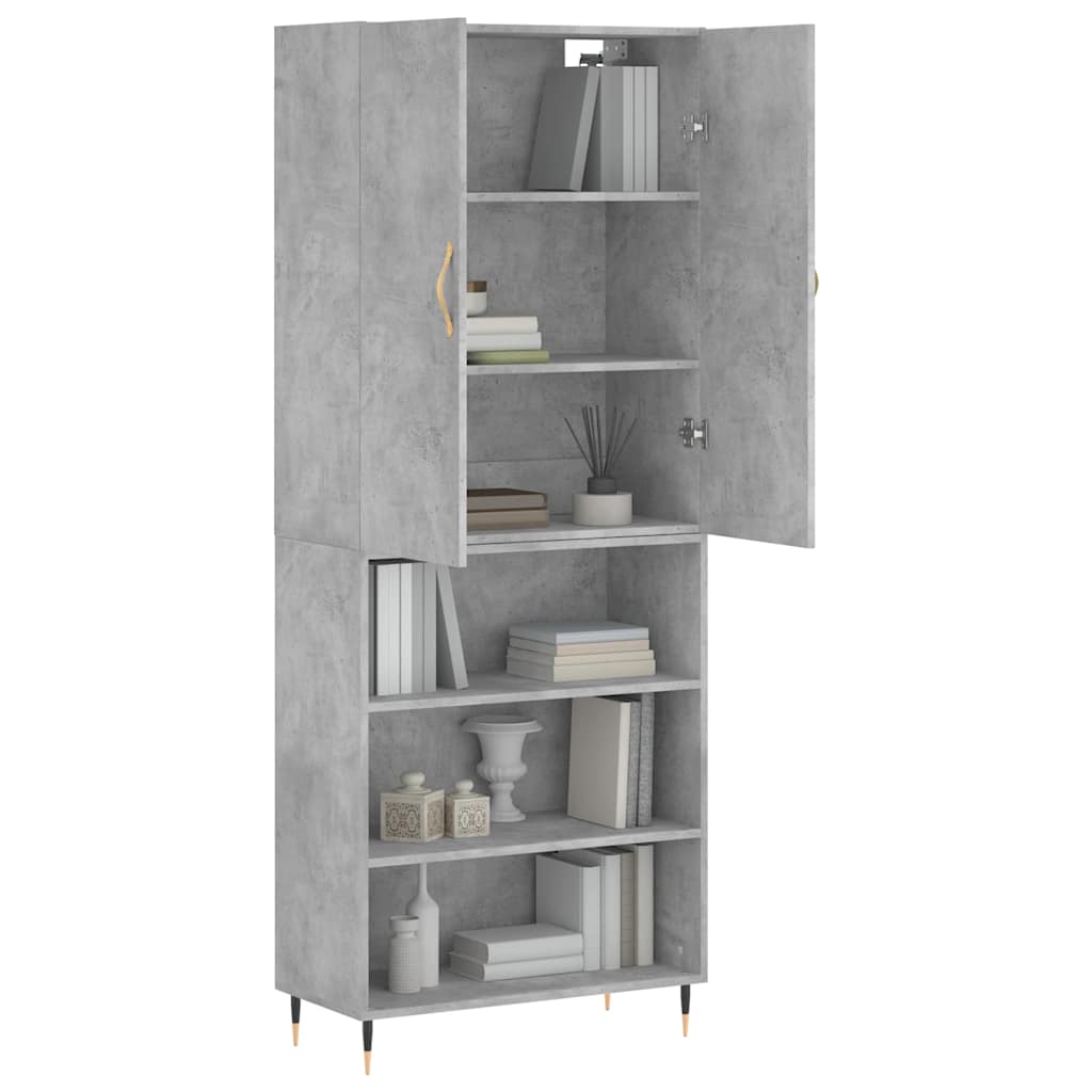 Highboard Concrete Grey 69,5x34x180 cm Engineered Wood