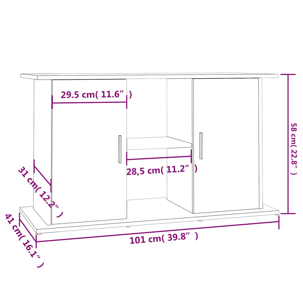 Aquarium Stand Concrete Grey 101x41x58 cm Engineered Wood