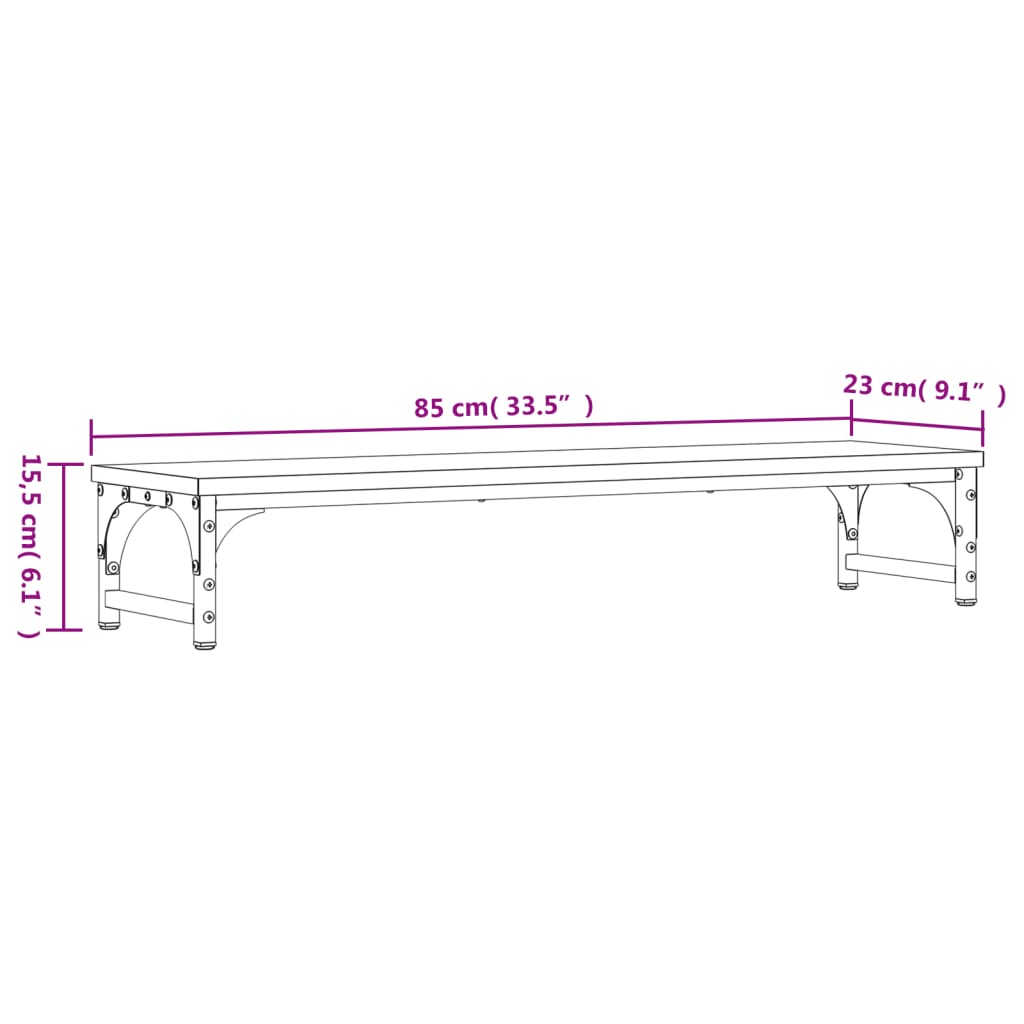 Monitor Stand Sonoma Oak 85x23x15.5 cm Engineered Wood