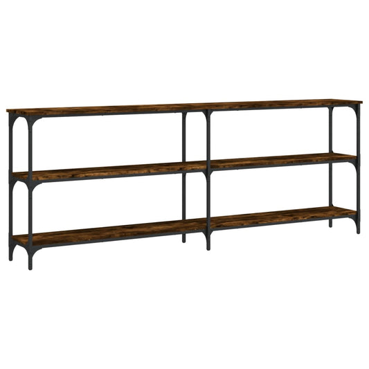 Console Table Smoked Oak 200x29x75 cm Engineered Wood