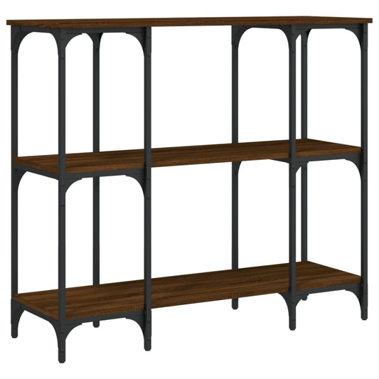 Console Table Brown Oak 102x35x90 cm Engineered Wood