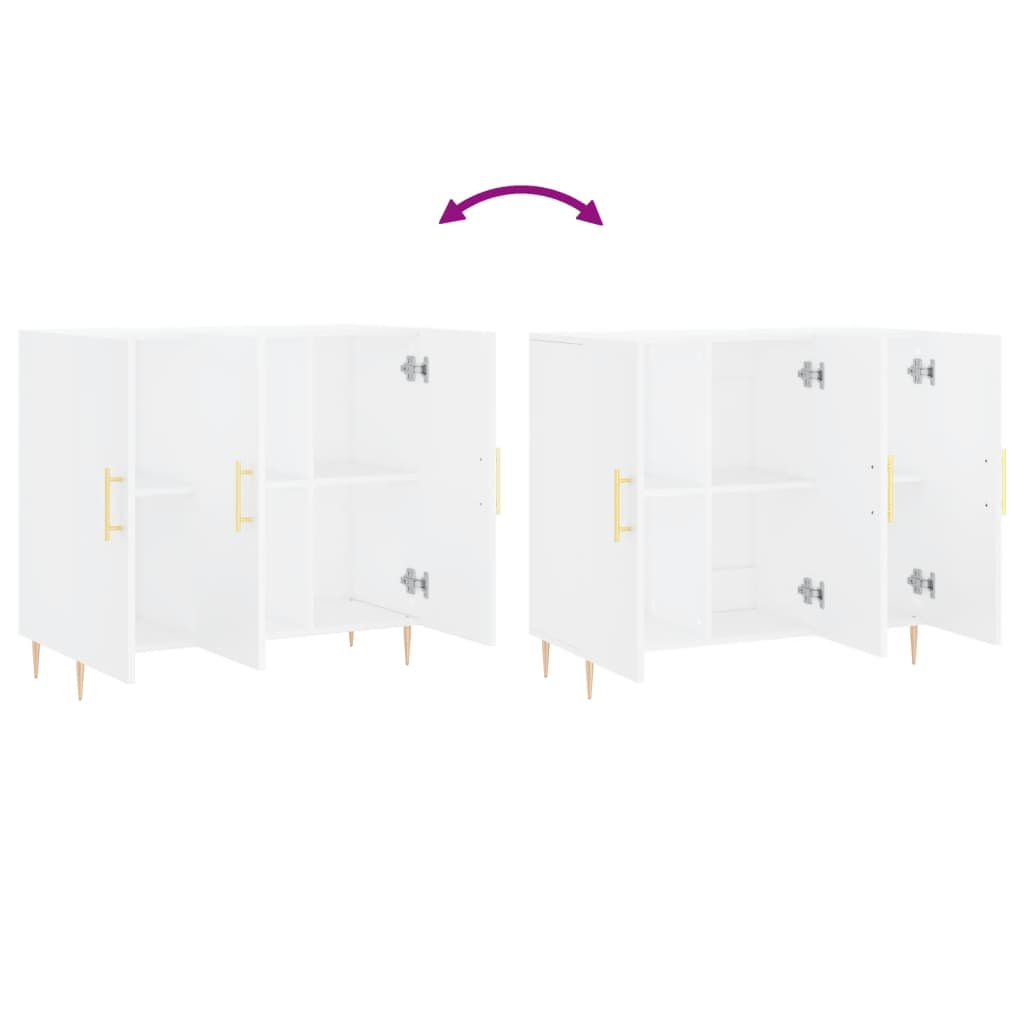 Sideboard White 90x34x80 cm Engineered Wood