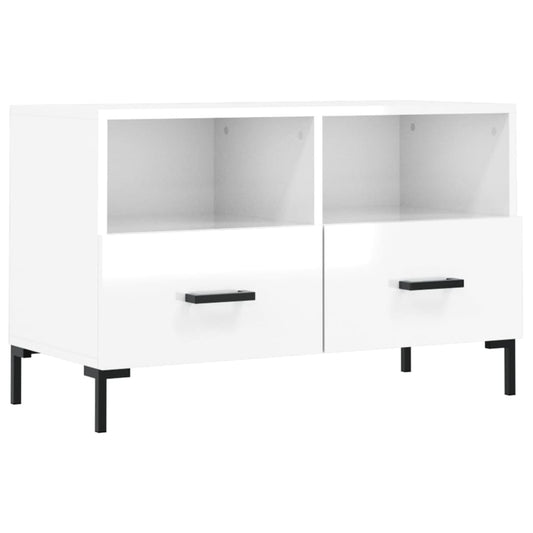 TV Cabinet High Gloss White 80x36x50 cm Engineered Wood