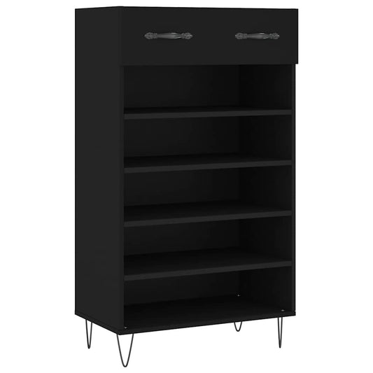 Shoe Cabinet Black 60x35x105 cm Engineered Wood