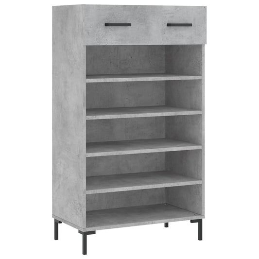 Shoe Cabinet Concrete Grey 60x35x105 cm Engineered Wood