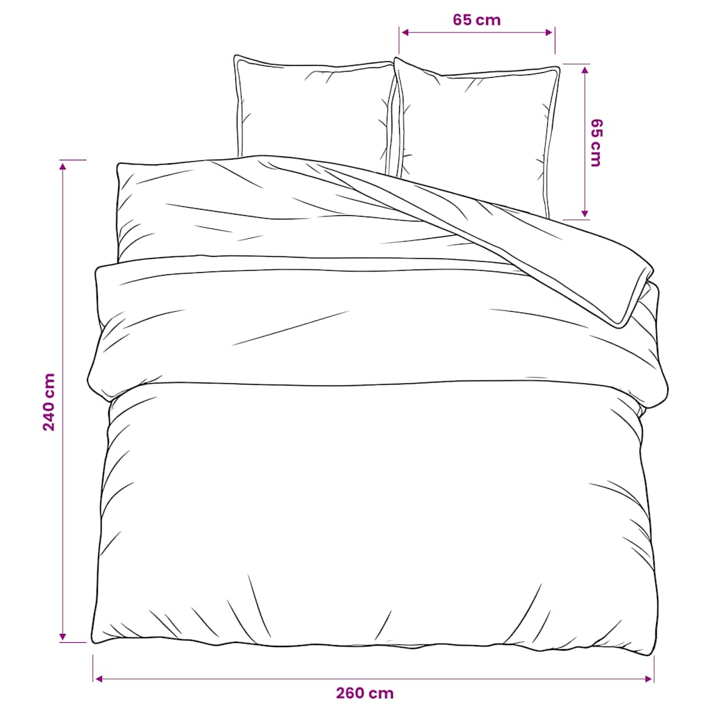 Duvet Cover Set White and Brown 260x240 cm Cotton