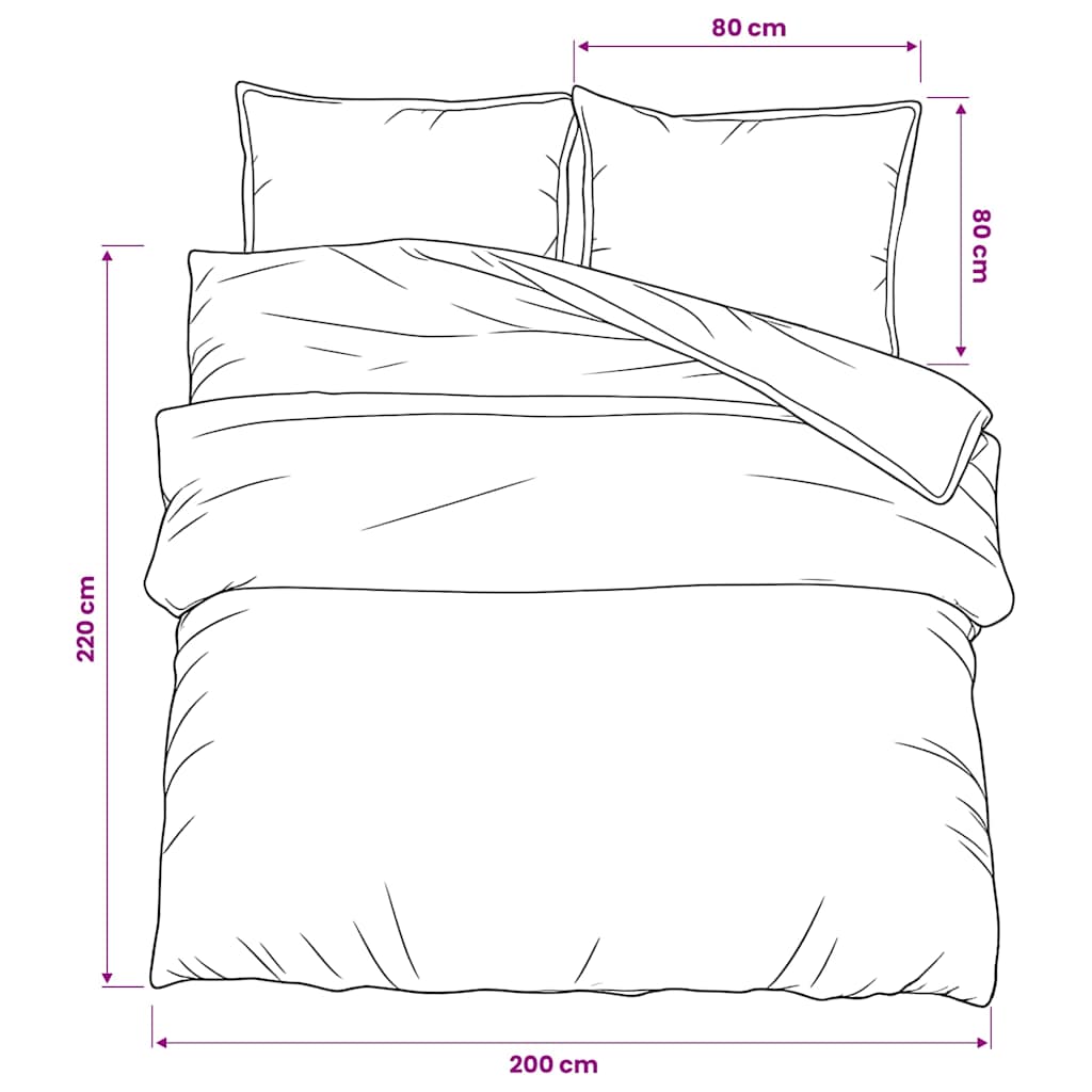 Duvet Cover Set Dark Grey 200x220 cm Cotton