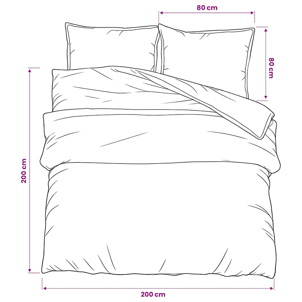 Duvet Cover Set Grey 200x200 cm Cotton