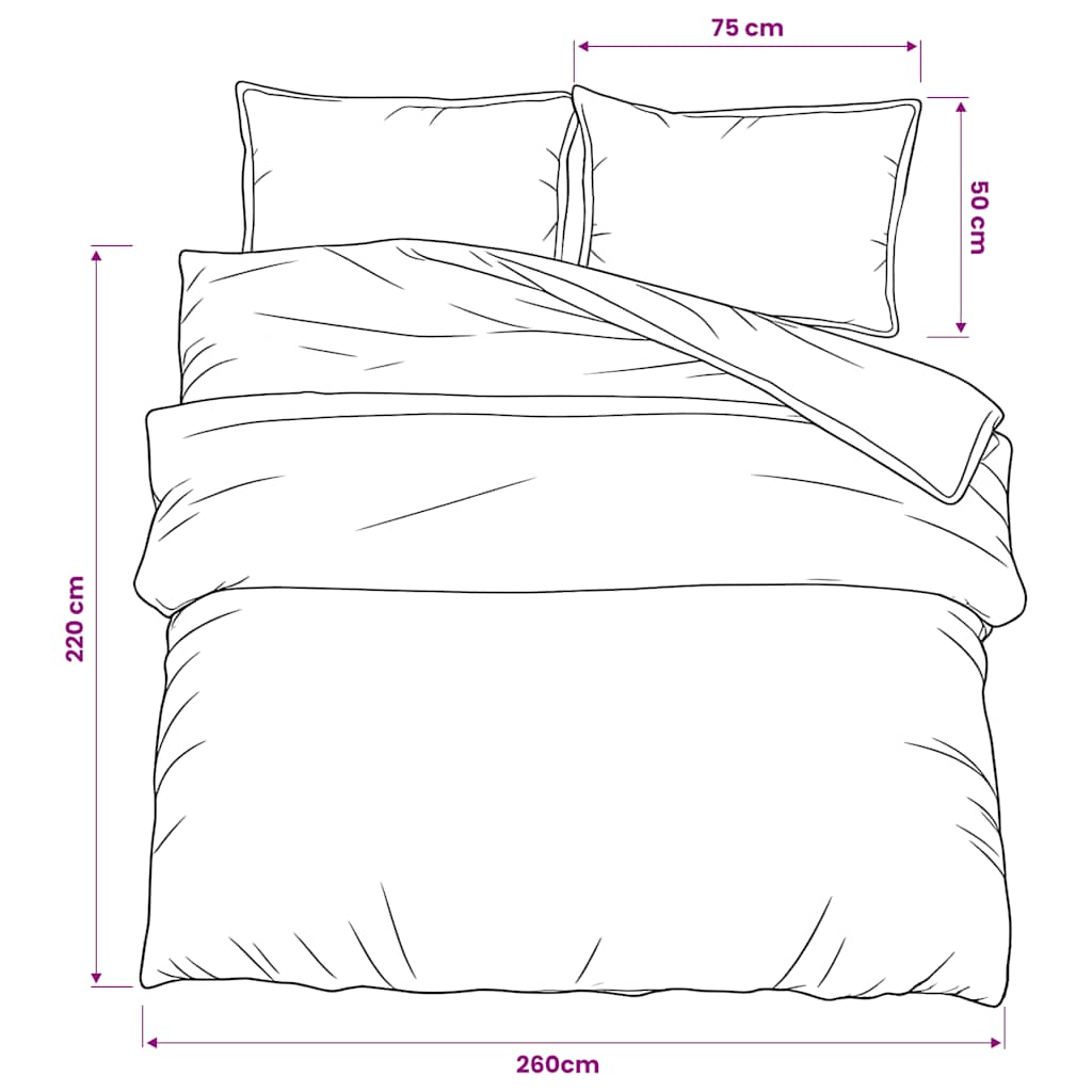 Duvet Cover Set Light Grey 260x220 cm Cotton