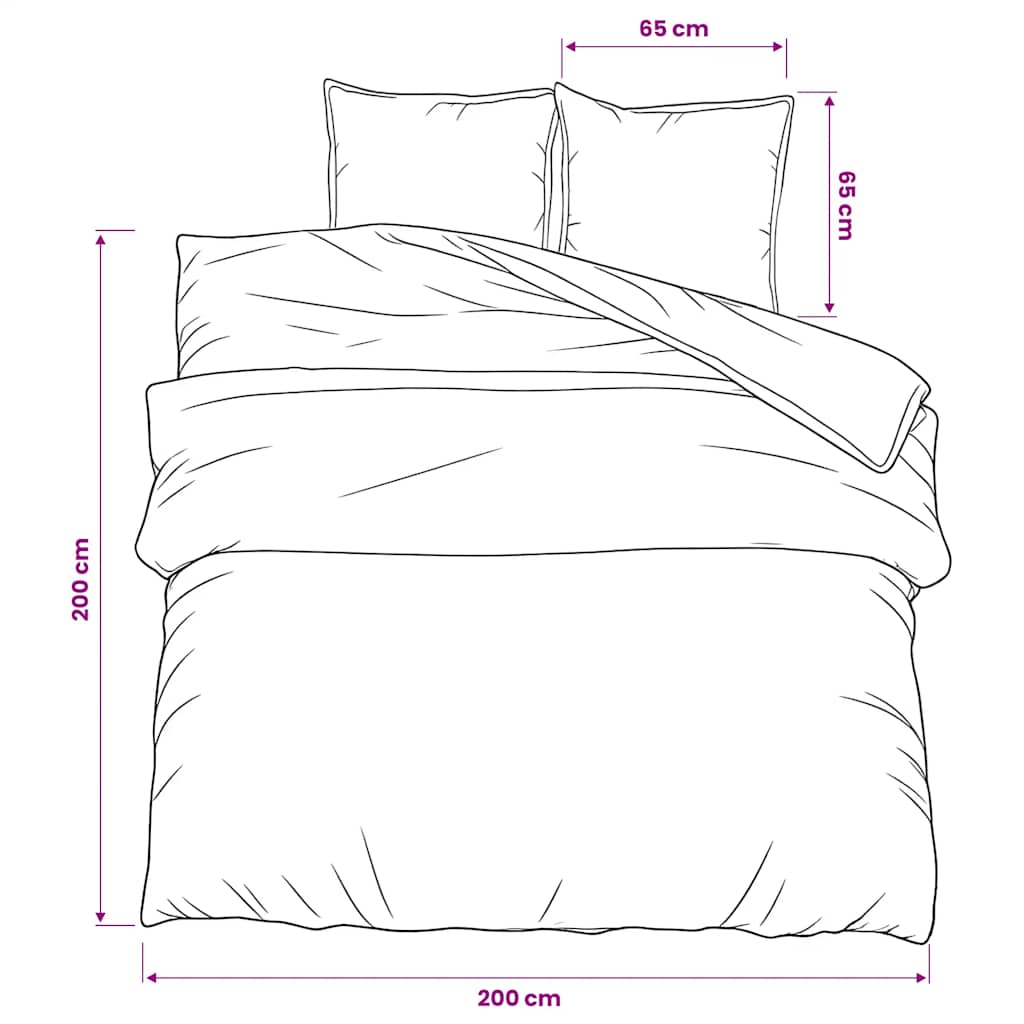 Duvet Cover Set Grey 200x200 cm Cotton