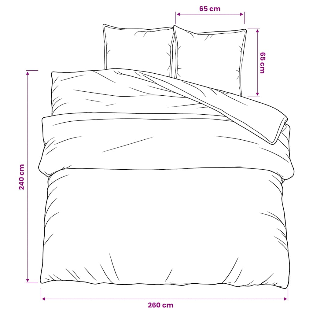 Duvet Cover Set Grey 260x240 cm Cotton