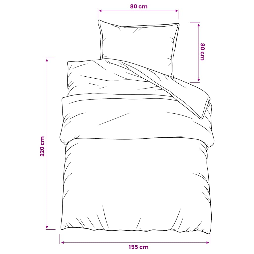 Duvet Cover Set Grey and White 155x220 cm Cotton