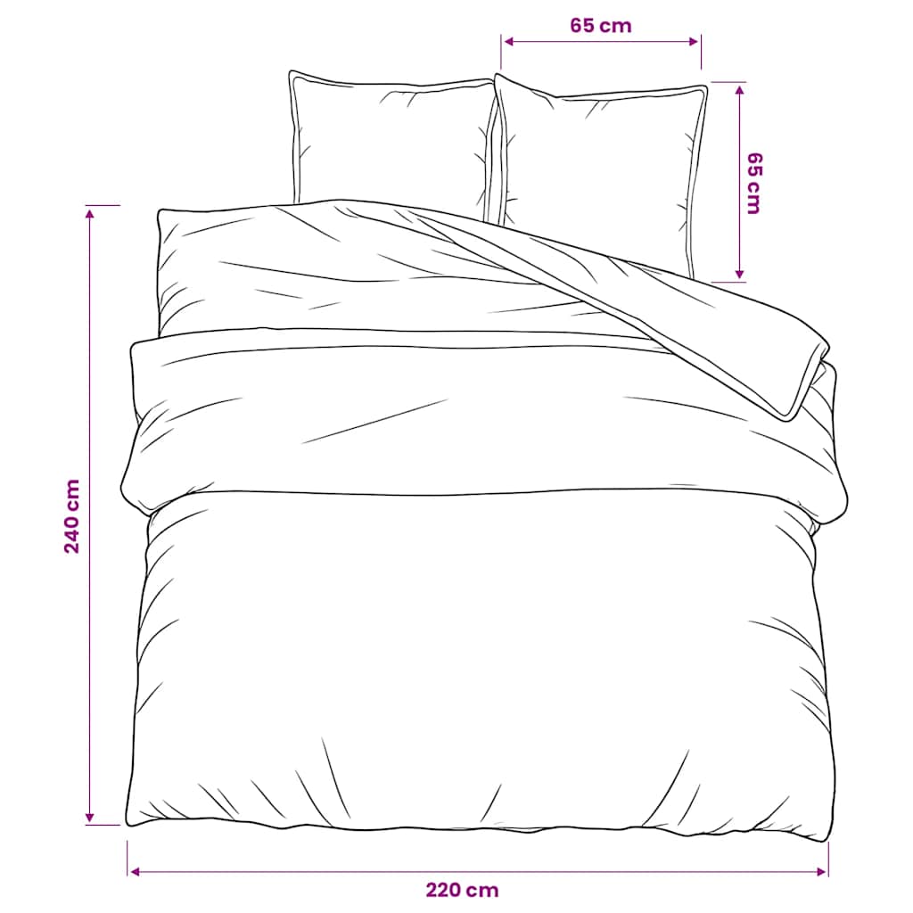 Duvet Cover Set Multicolour 220x240 cm Cotton