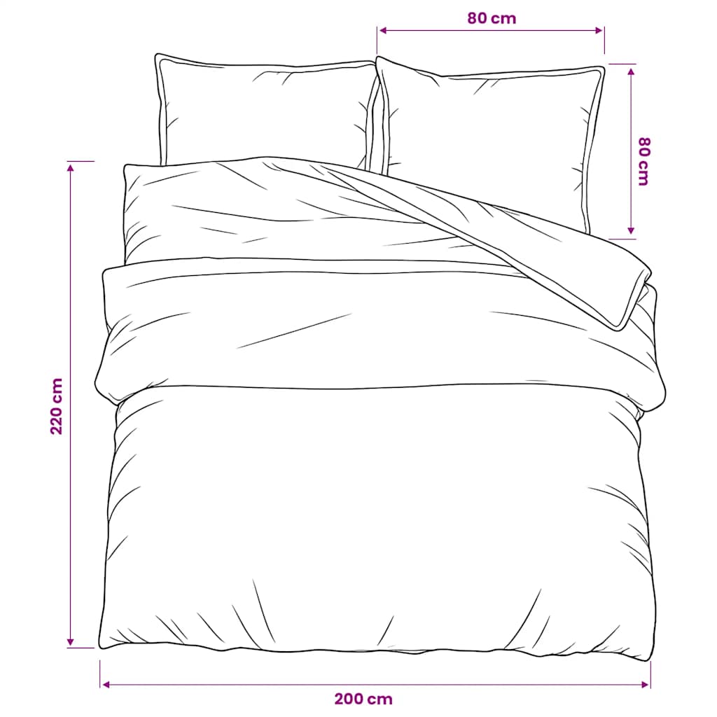 Duvet Cover Set Multicolour 200x220 cm Cotton