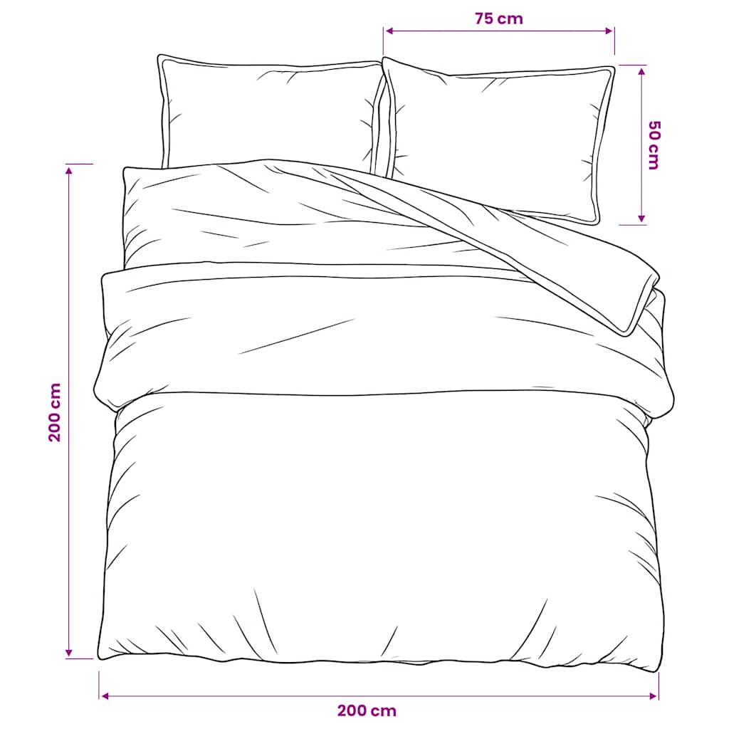 Duvet Cover Set Grey 200x200 cm Cotton