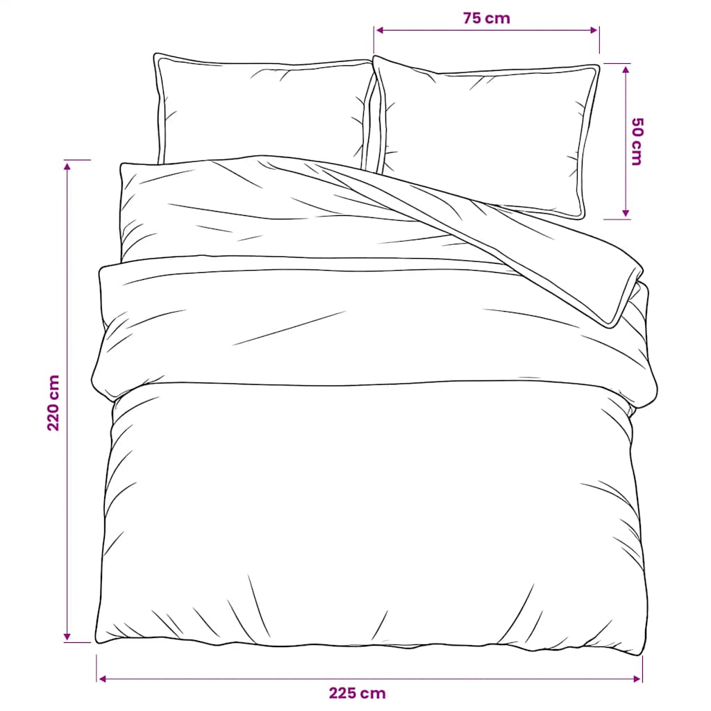 Duvet Cover Set Multicolour 225x220 cm Cotton