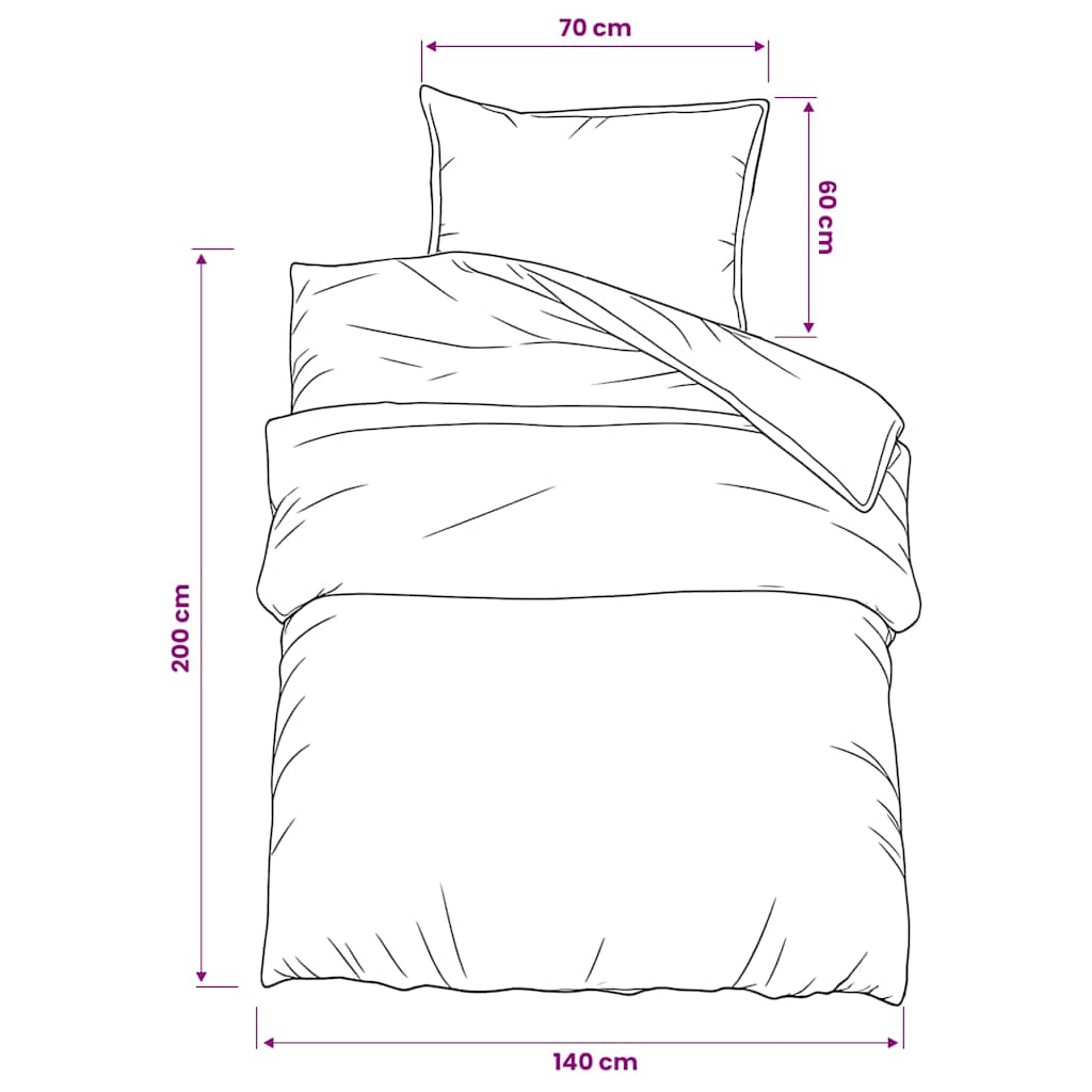 Duvet Cover Set Dark Grey 140x200 cm Cotton