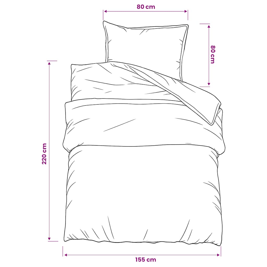 Duvet Cover Set Dark Grey and Black 155x220 cm Cotton