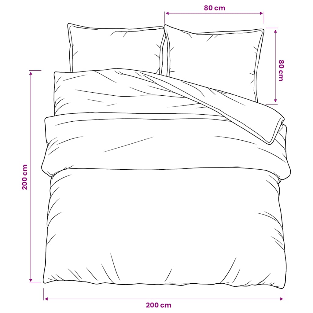 Duvet Cover Set Dark Grey and Black 200x200 cm Cotton