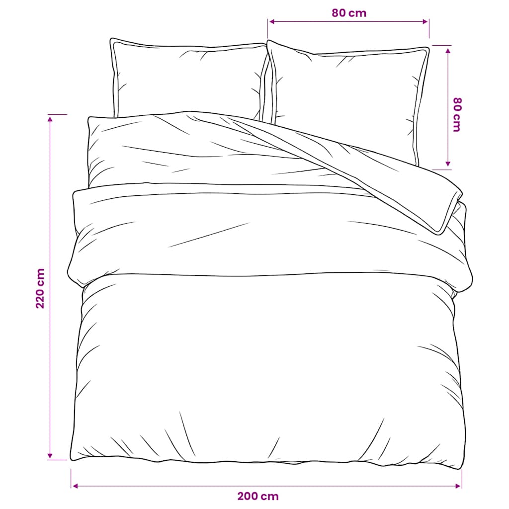 Duvet Cover Set Dark Grey 200x220 cm Cotton