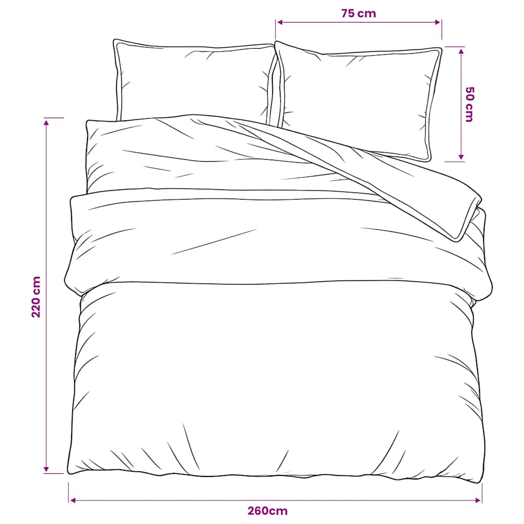 Duvet Cover Set Dark Grey 260x220 cm Cotton