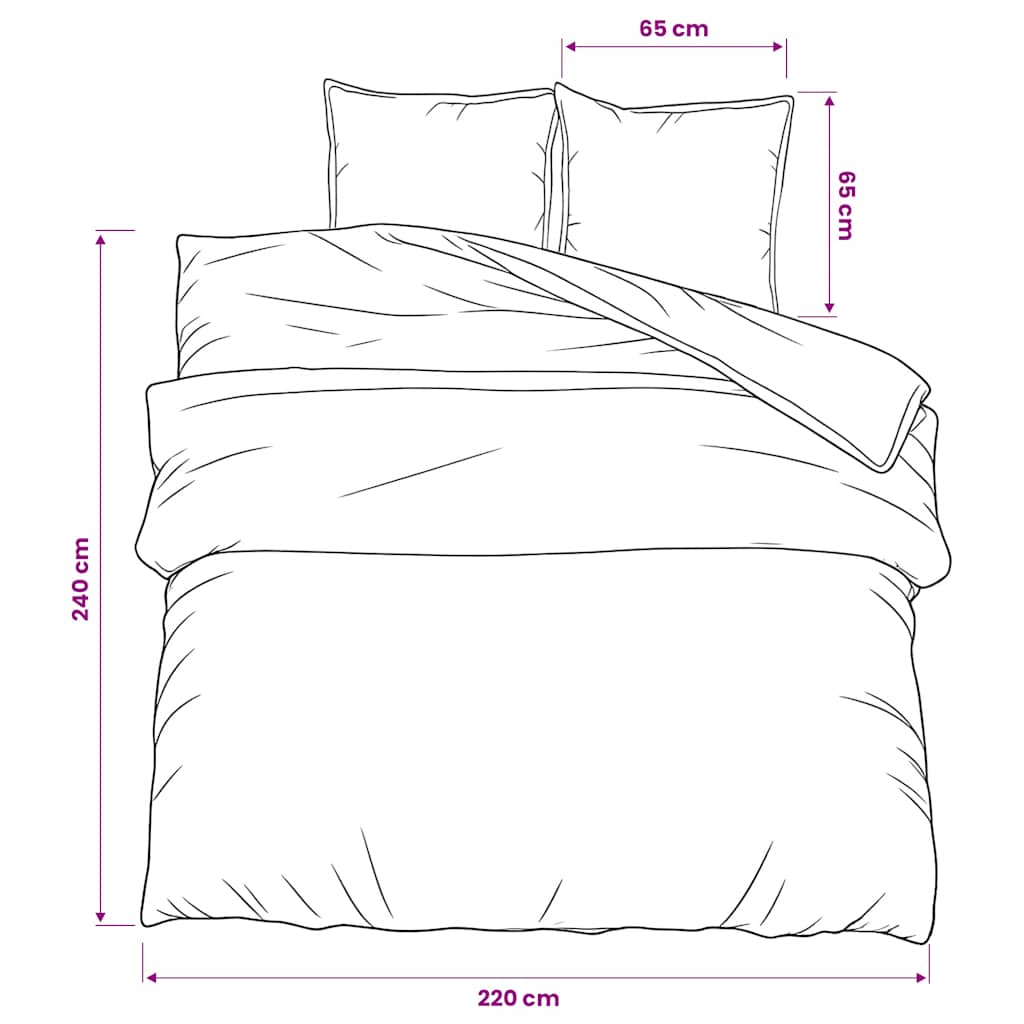 Duvet Cover Set Black and White 220x240 cm Cotton