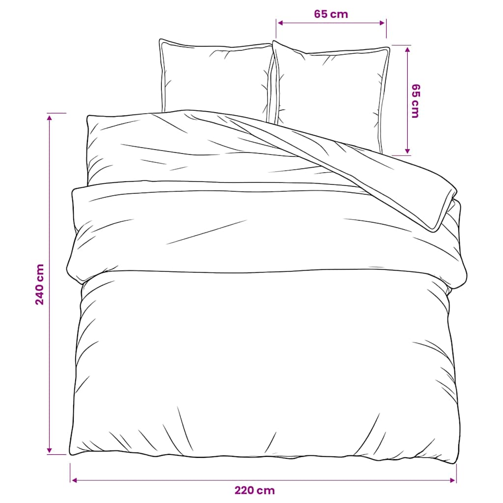 Duvet Cover Set Pink 220x240 cm Cotton