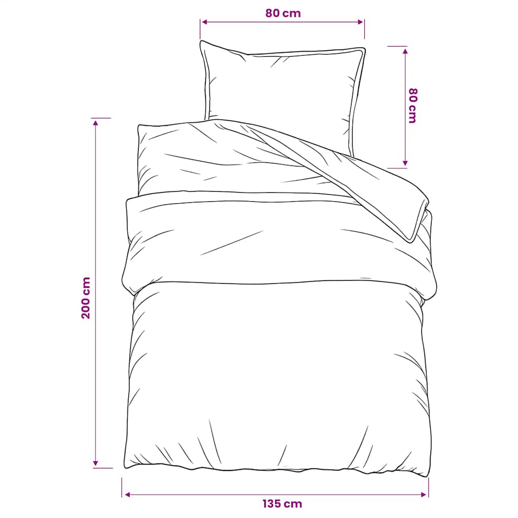 Duvet Cover Set Pink 135x200 cm Cotton