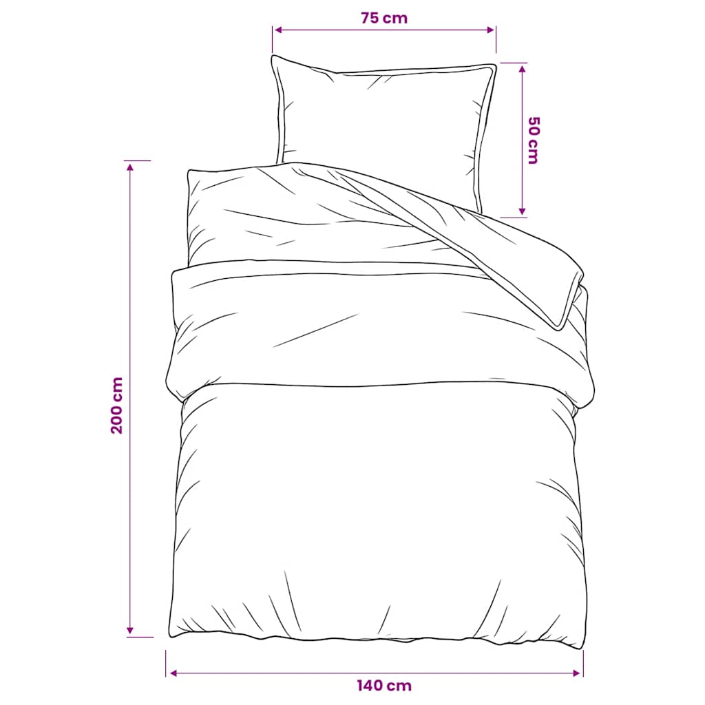 Duvet Cover Set Pink 140x200 cm Cotton