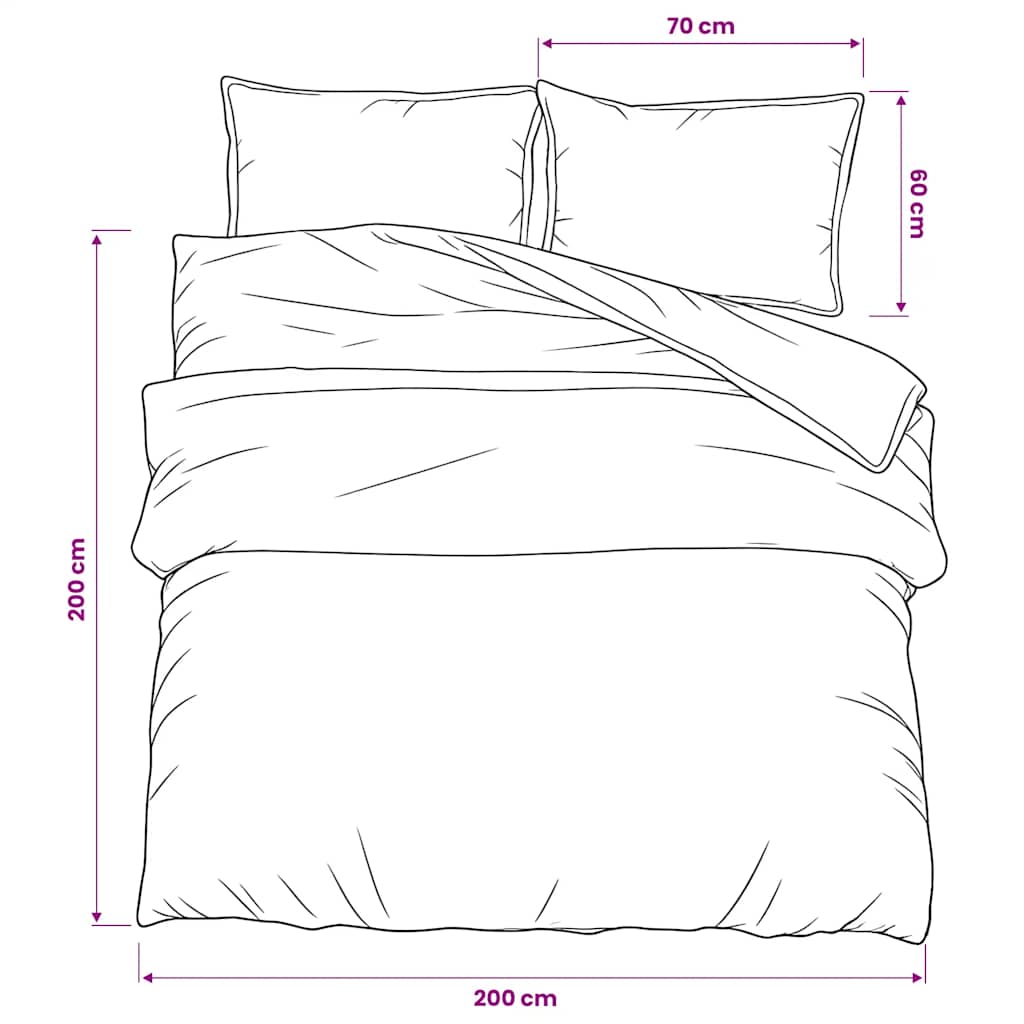 Duvet Cover Set Black 200x200 cm Cotton