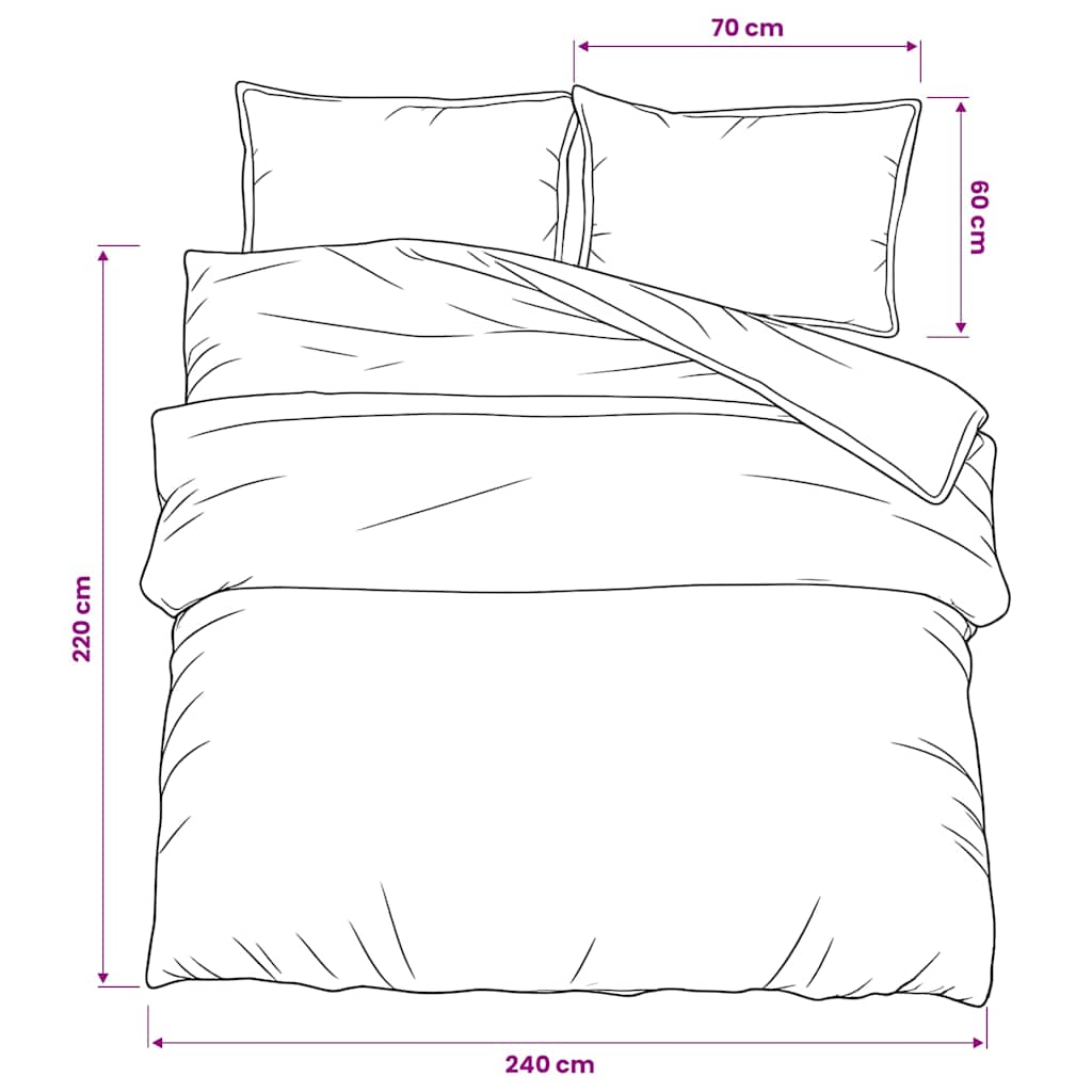 Duvet Cover Set Black 240x220 cm Cotton