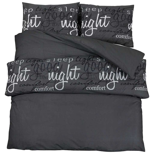 Duvet Cover Set Black and White 155x220 cm Cotton