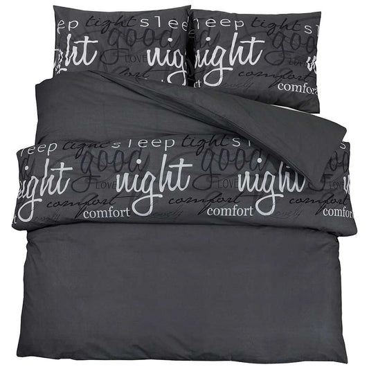 Duvet Cover Set Black and White 225x220 cm Cotton