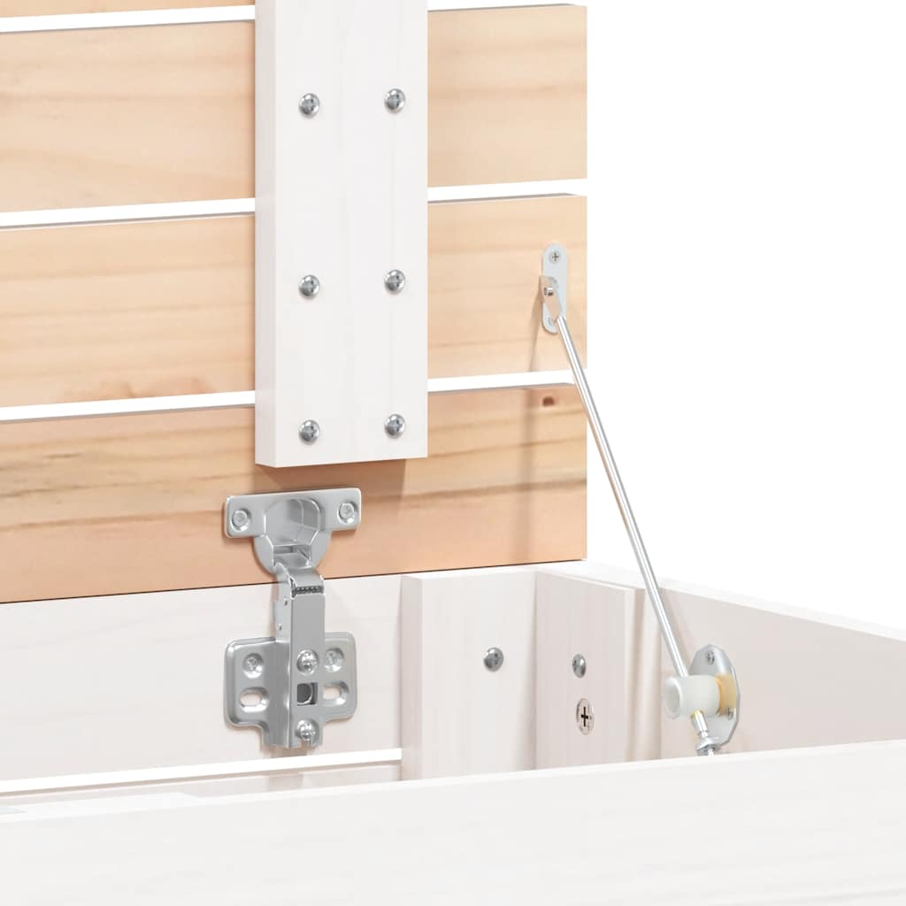 Laundry Basket White 88.5x44x76 cm Solid Wood Pine