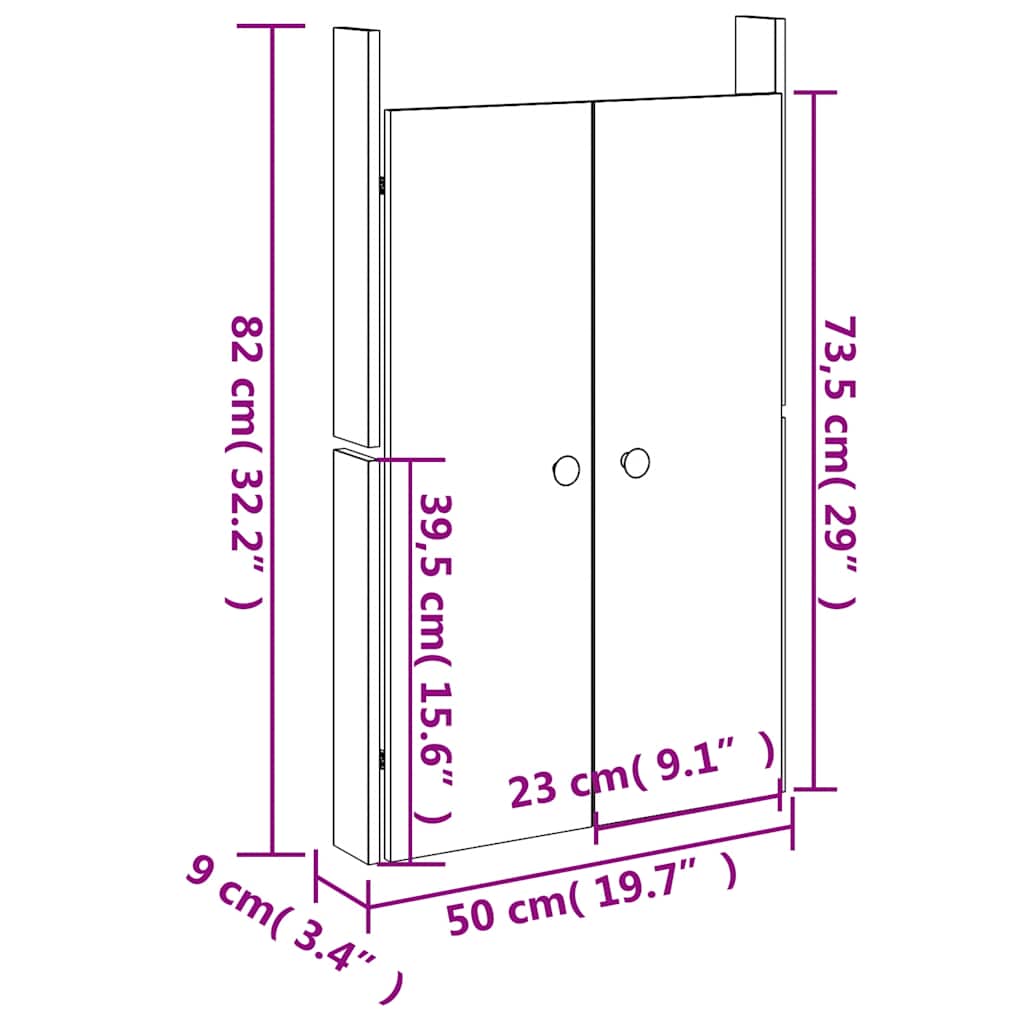 Outdoor Kitchen Doors MEPPEL White 50x9x82 cm Solid Wood Pine