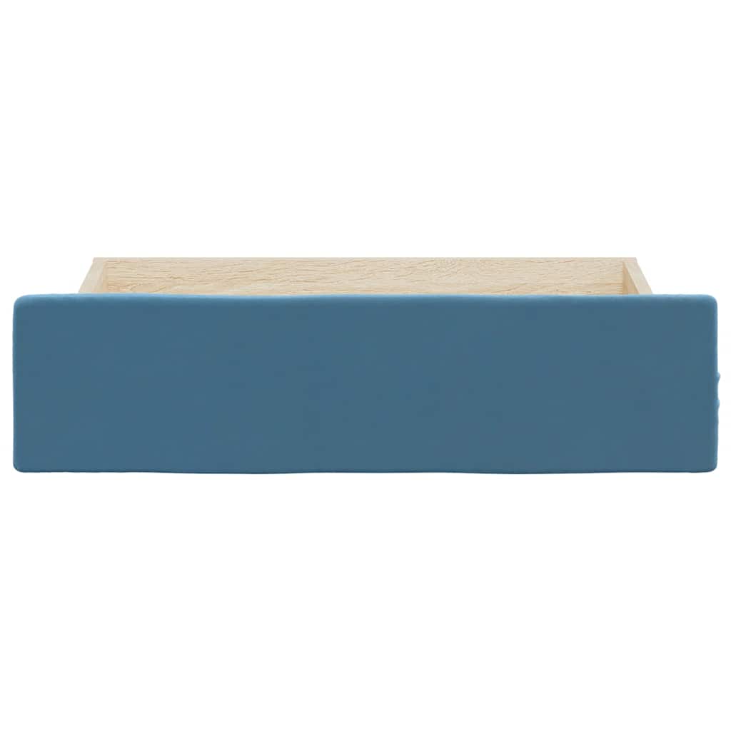 Bed Drawers 2 pcs Blue Engineered Wood and Velvet