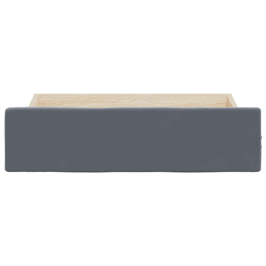 Bed Drawers 2 pcs Dark Grey Engineered Wood and Velvet