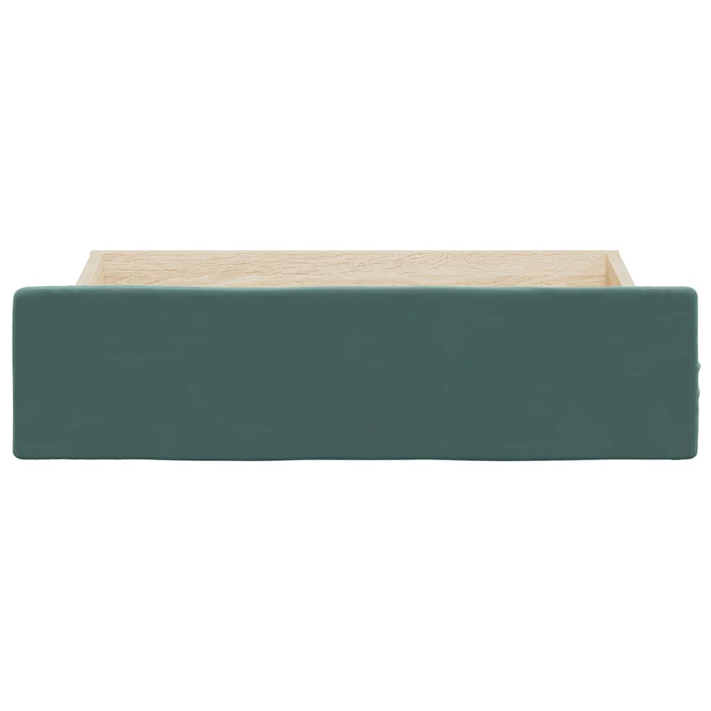 Bed Drawers 2 pcs Dark Green Engineered Wood and Velvet