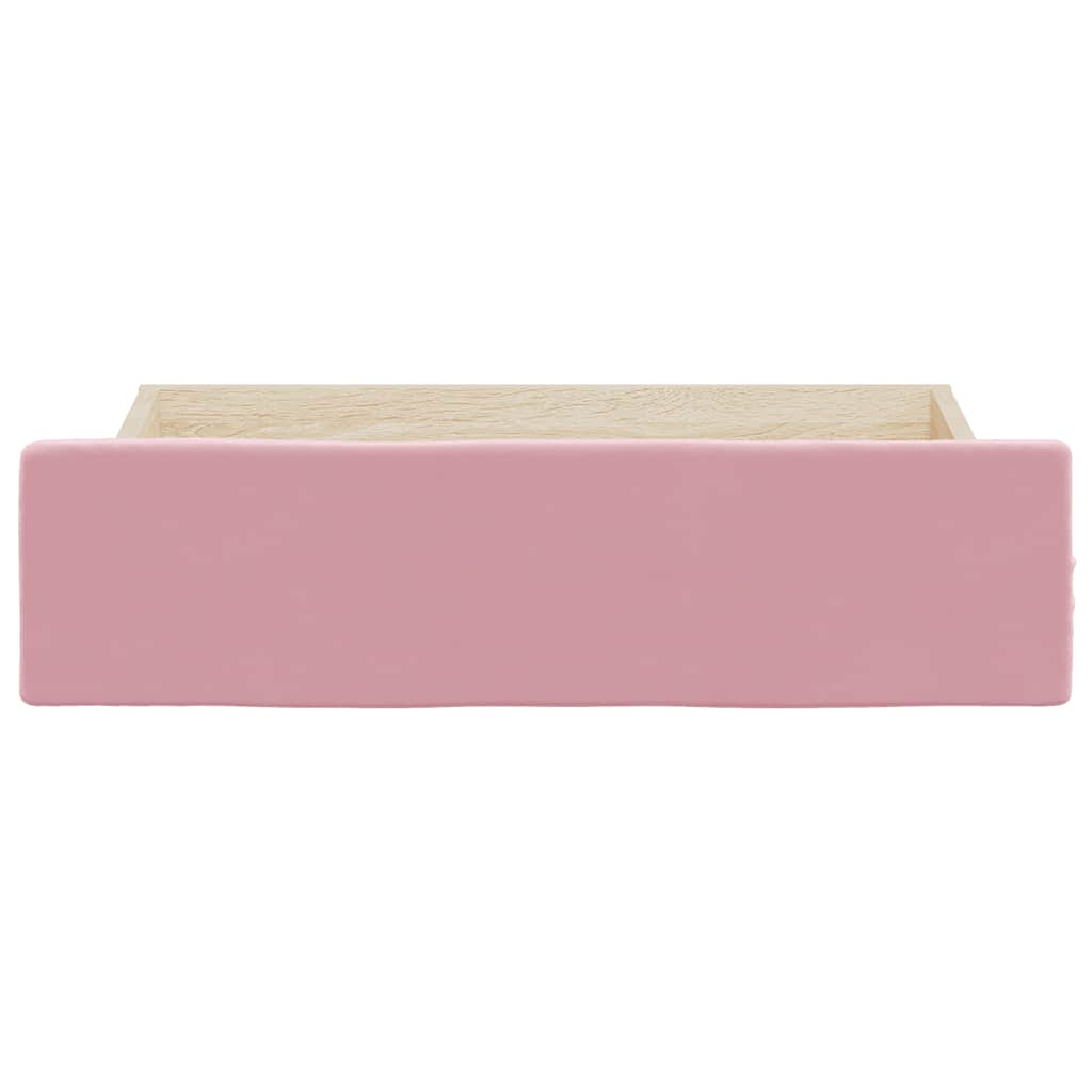 Bed Drawers 2 pcs Pink Engineered Wood and Velvet