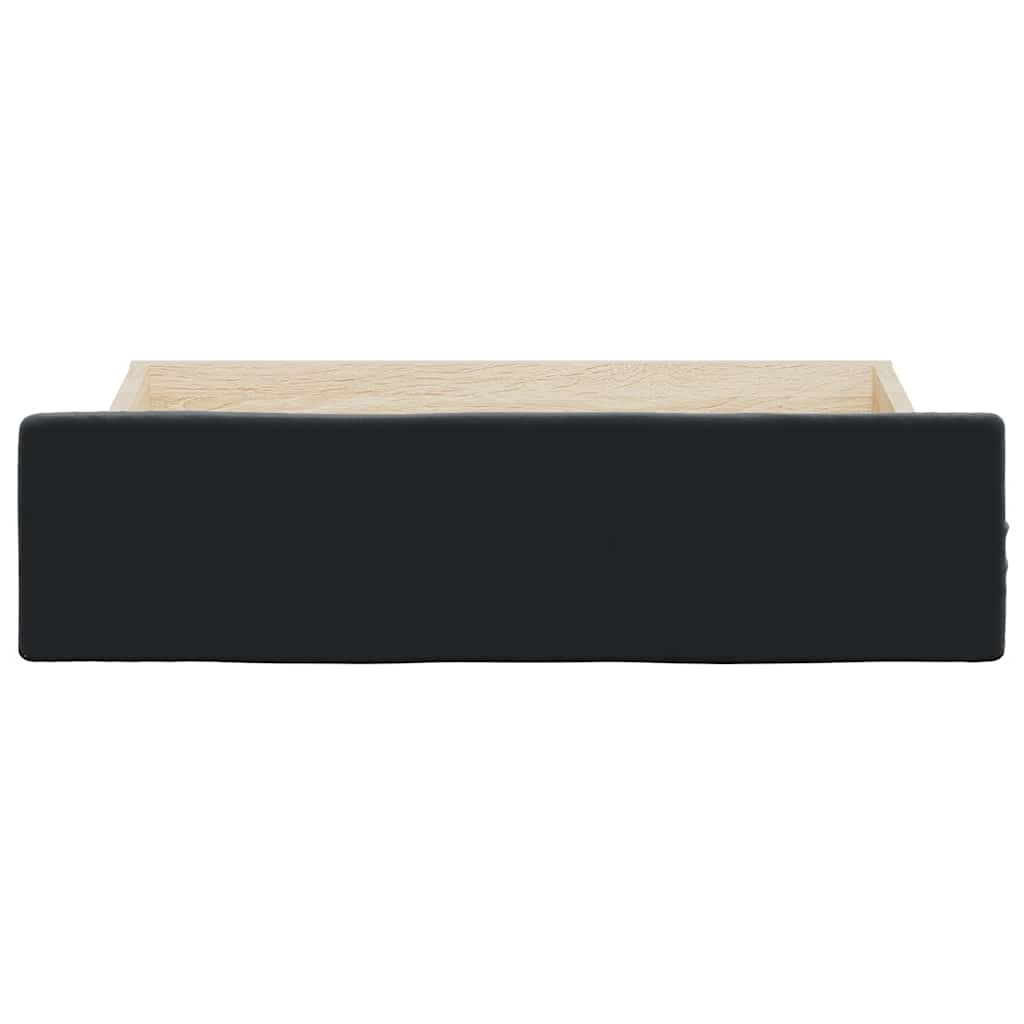 Bed Drawers 2 pcs Black Engineered Wood and Velvet