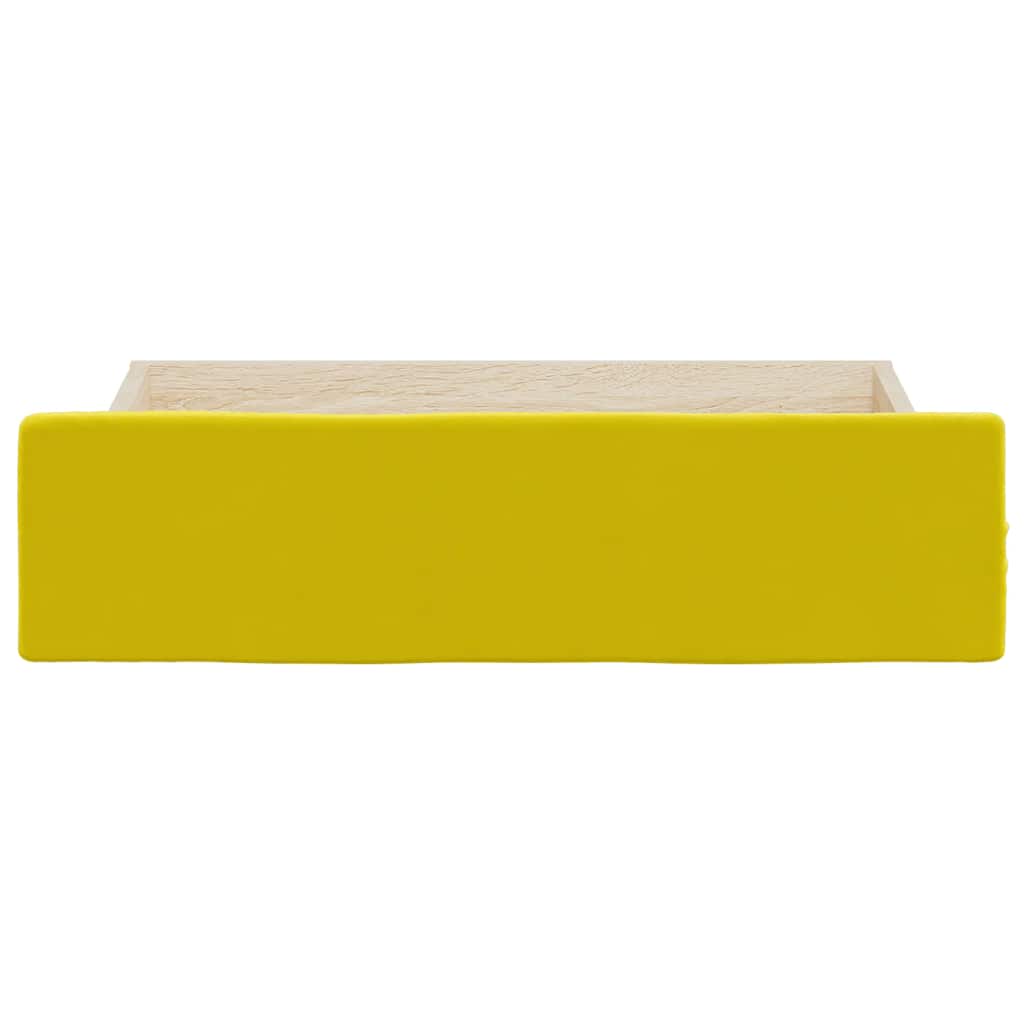 Bed Drawers 2 pcs Yellow Engineered Wood and Velvet