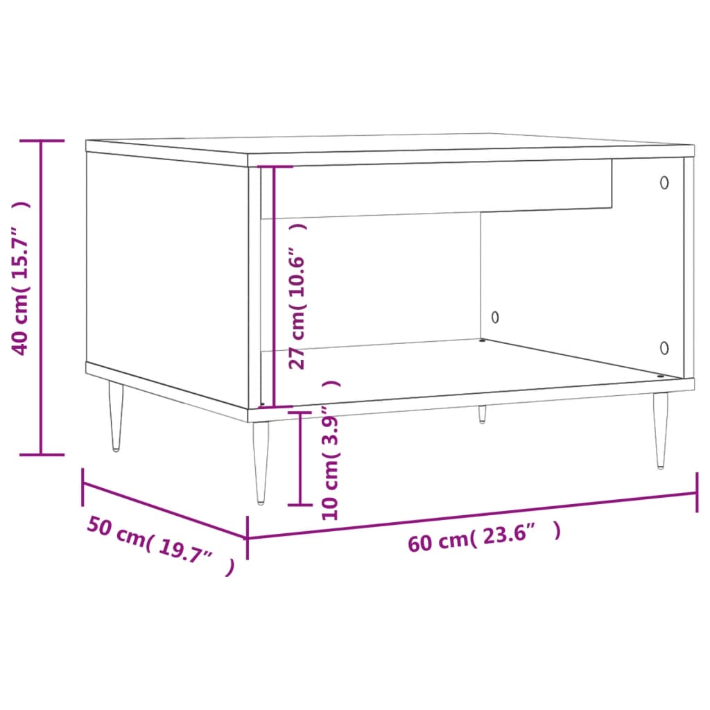 Coffee Table Sonoma Oak 60x50x40 cm Engineered Wood