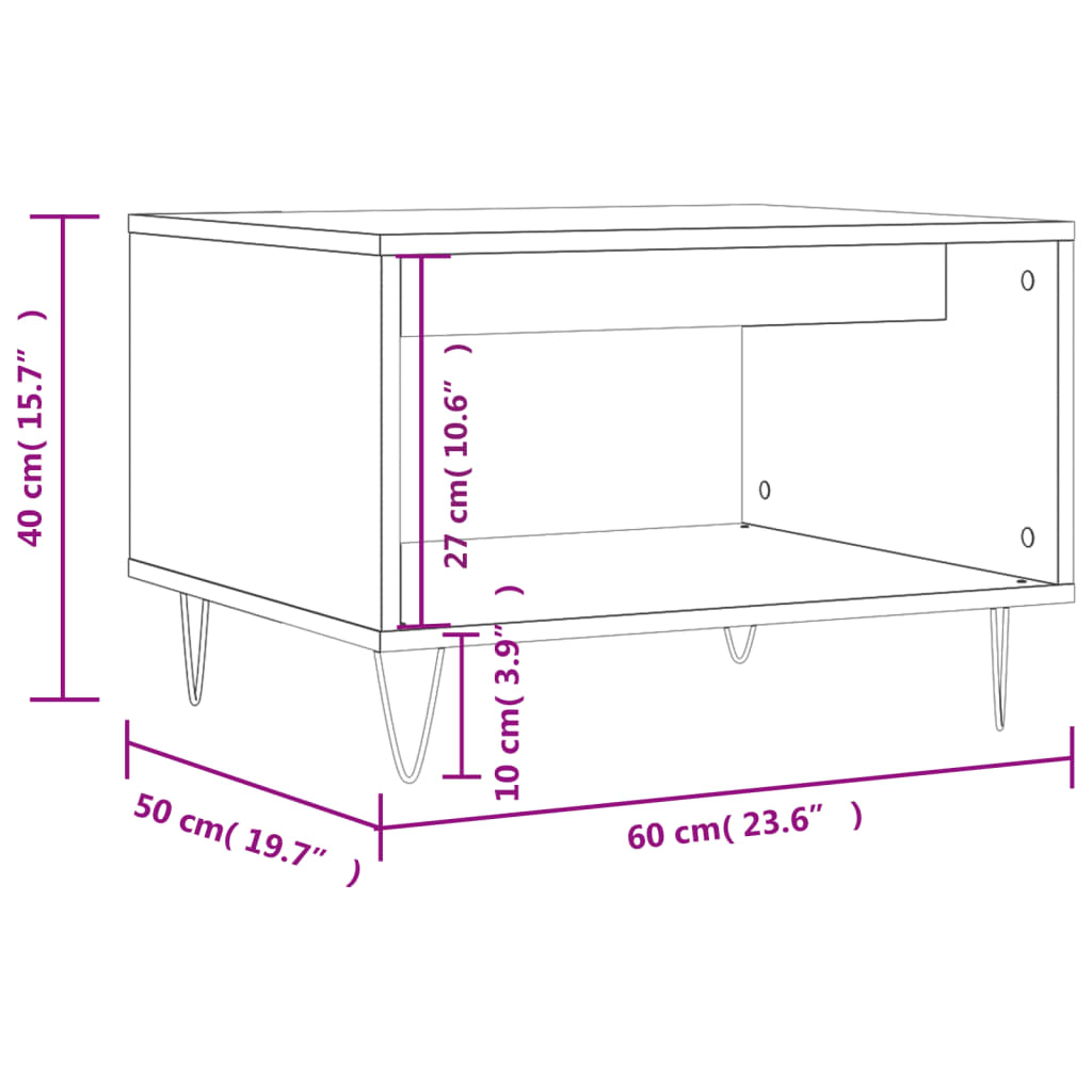 Coffee Table Sonoma Oak 60x50x40 cm Engineered Wood