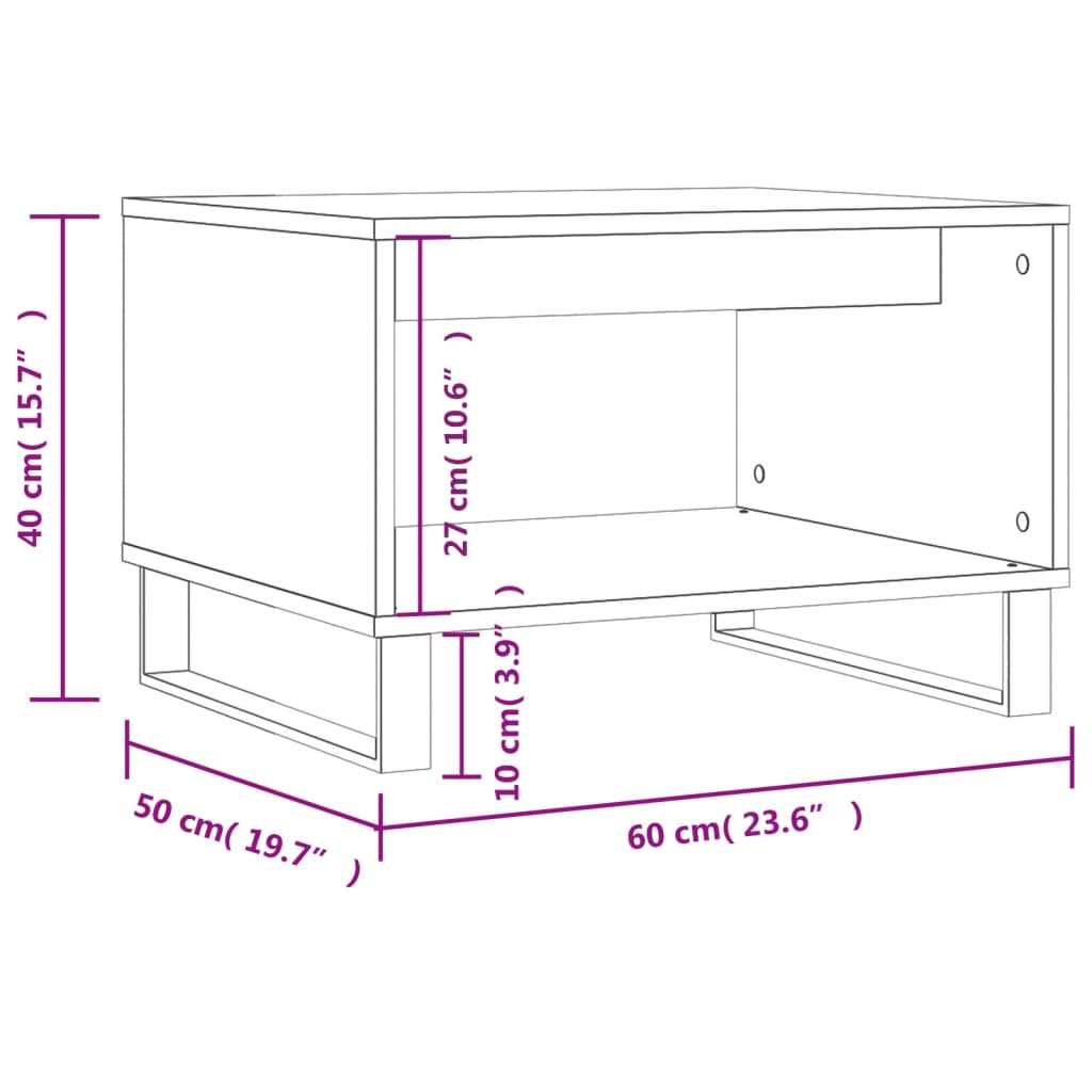 Coffee Table Sonoma Oak 60x50x40 cm Engineered Wood