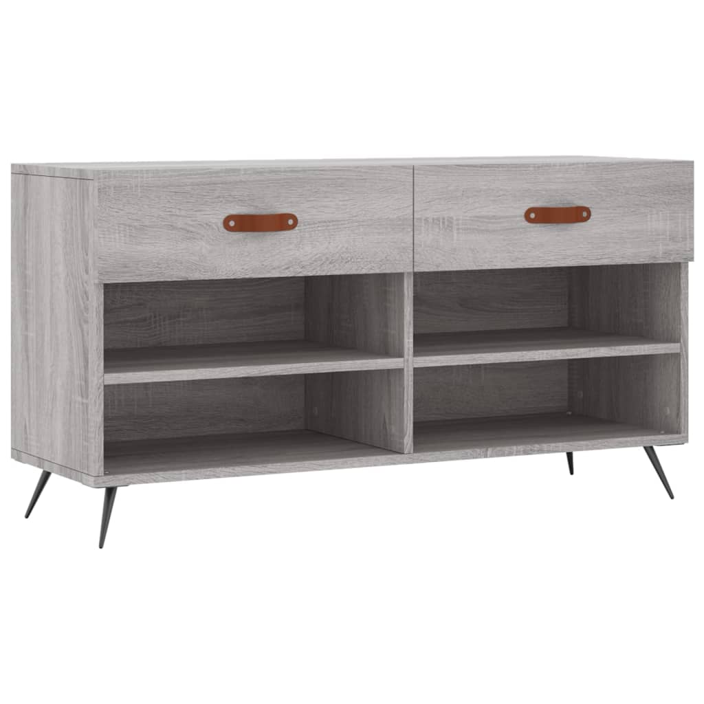 Shoe Bench Grey Sonoma 102x35x55 cm Engineered Wood