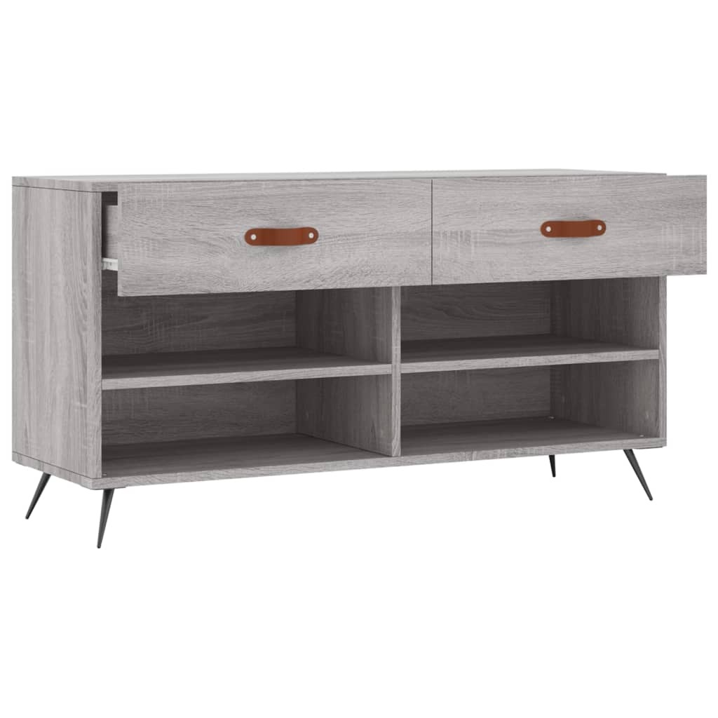 Shoe Bench Grey Sonoma 102x35x55 cm Engineered Wood