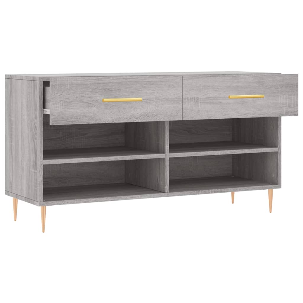 Shoe Bench Grey Sonoma 102x35x55 cm Engineered Wood