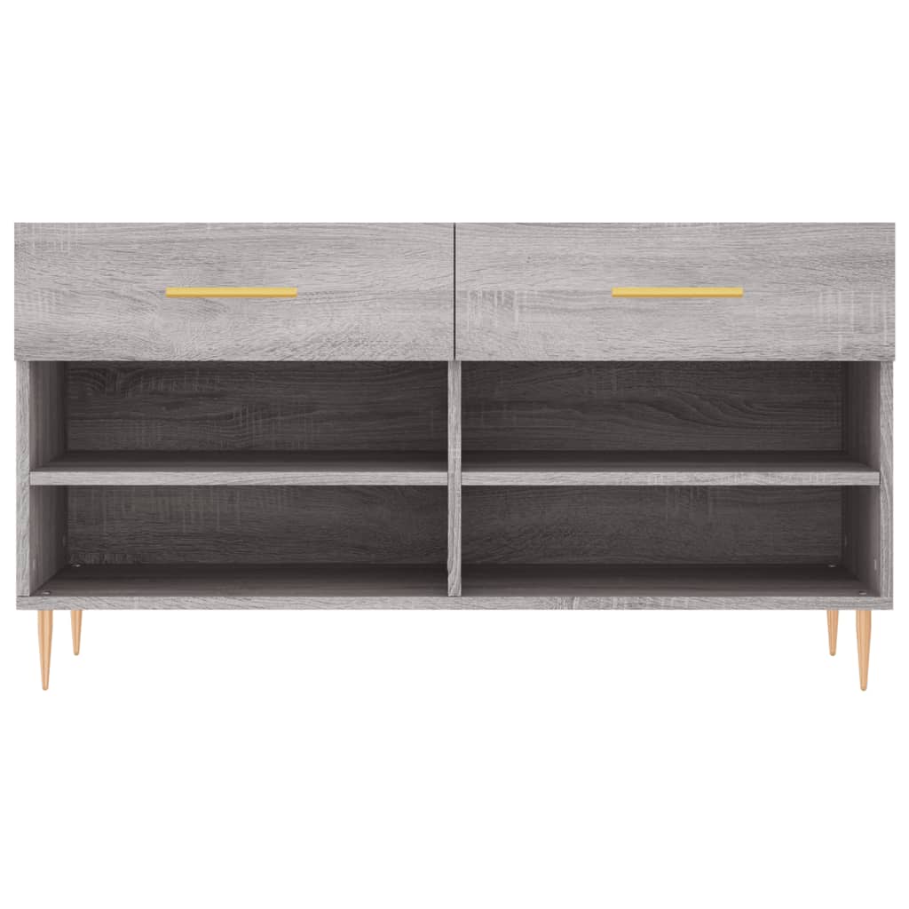 Shoe Bench Grey Sonoma 102x35x55 cm Engineered Wood